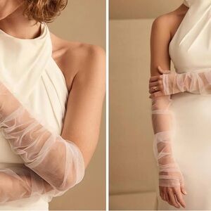 Elegant White Tulle Sheer Sleeves